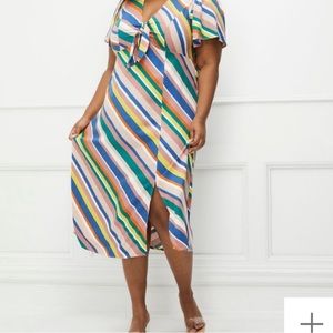 Eloquii Elements Flutter Sleeve Midi Dress
